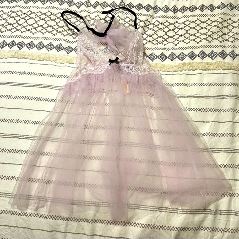 Lilac and black babydoll top